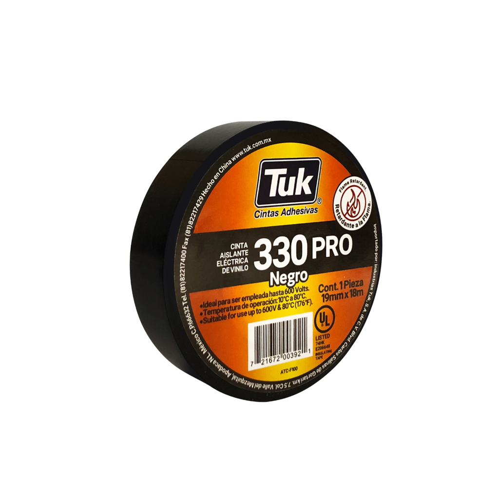 CINTA ELECTRICA DE VINIL 19MMX18M TUK MOD.330 PRO