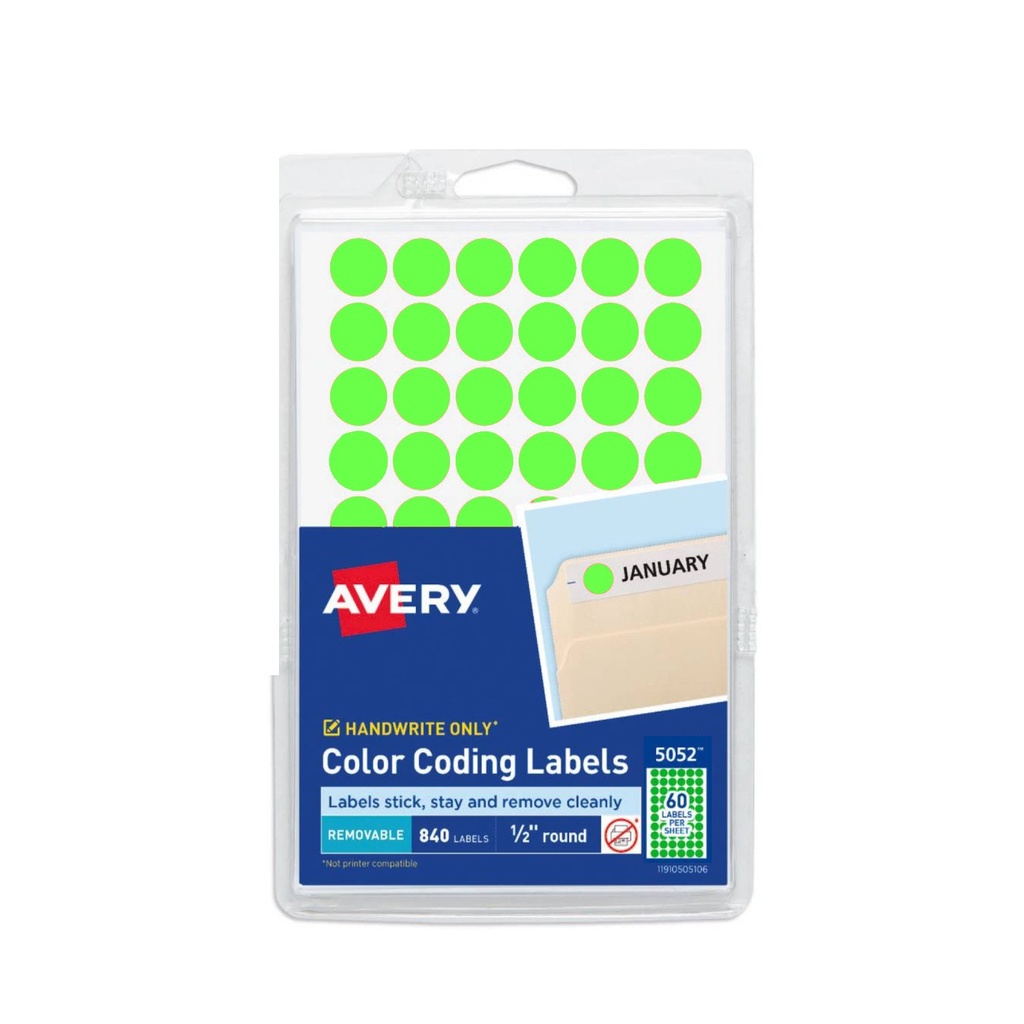 [AVR05052] ETIQUETA AVERY DE CODIGO DE COLOR VERDE NEON