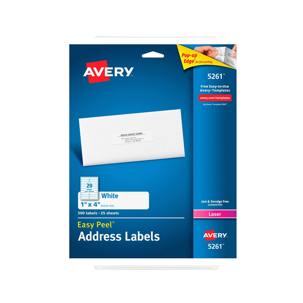 [AVR05261] ETIQUETA AVERY LASER BLANCA 1X2'' 2,5X10,2