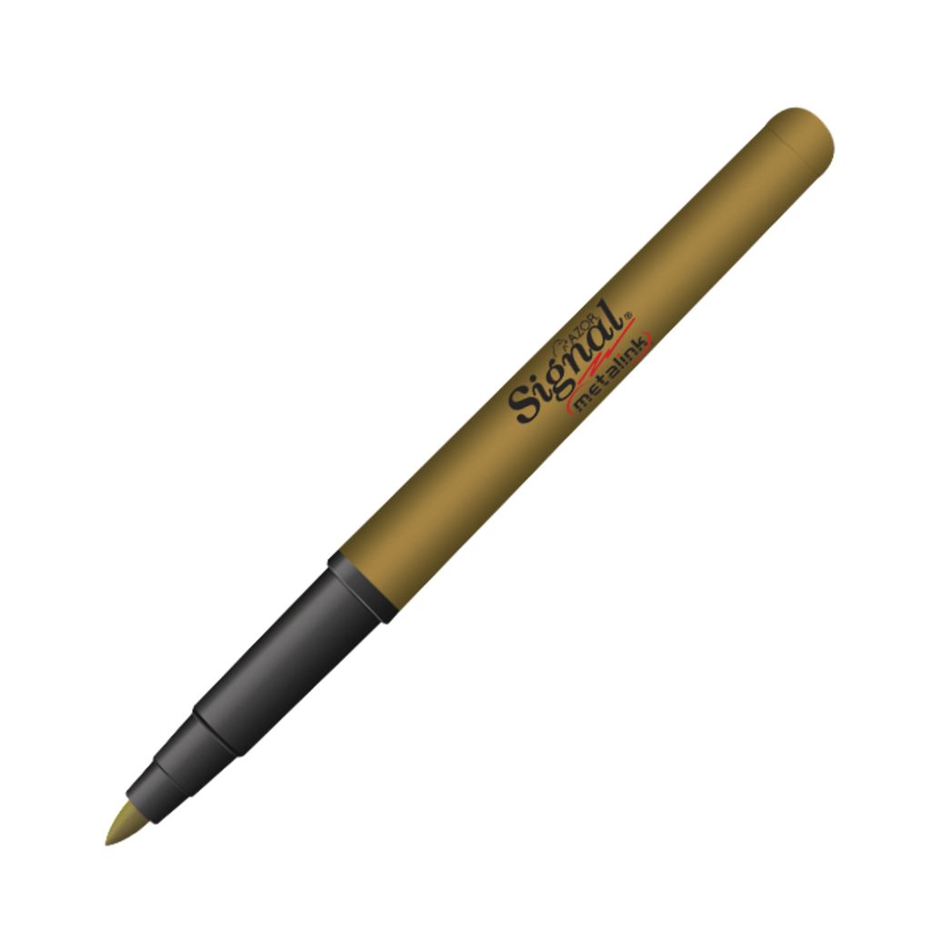 MARCADOR PARA DECORAR SIGNAL METALICO  DORADO P/FINO