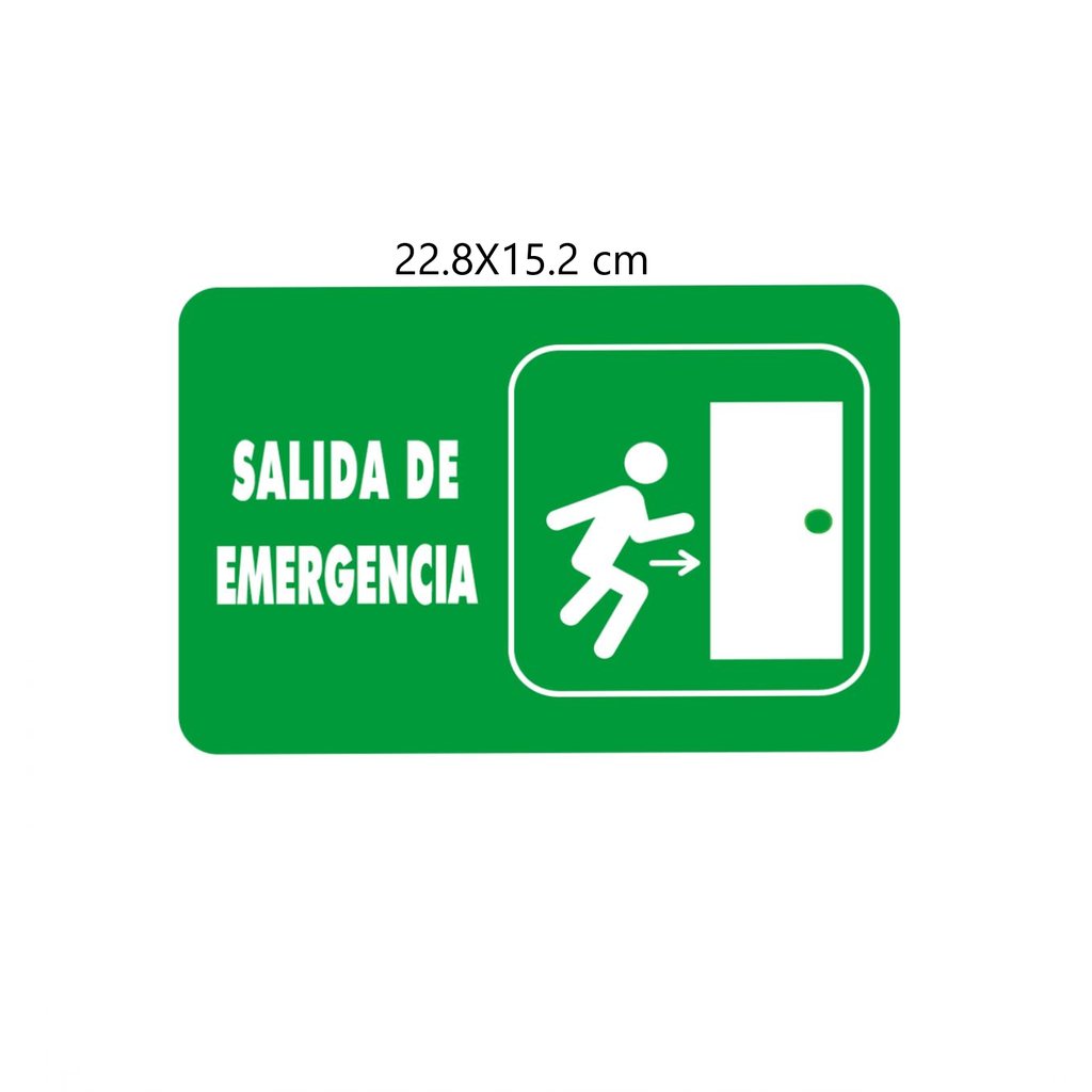 SEÑALAMIENTO ''SALIDA DE EMERGENCIA'' FOSFO 22.8X15.2CM