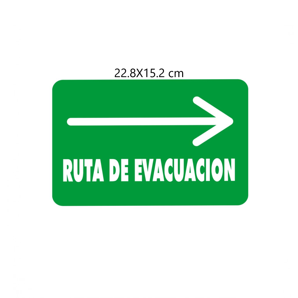SEÑALAMIENTO ''RUTA DE EVACUACION DER. FOSFO'' 22.8X15.2