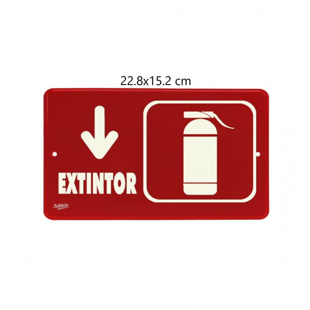 SEÑALAMIENTO ''EXTINGUIDOR'' FOSFO 22.8X15.2 CM