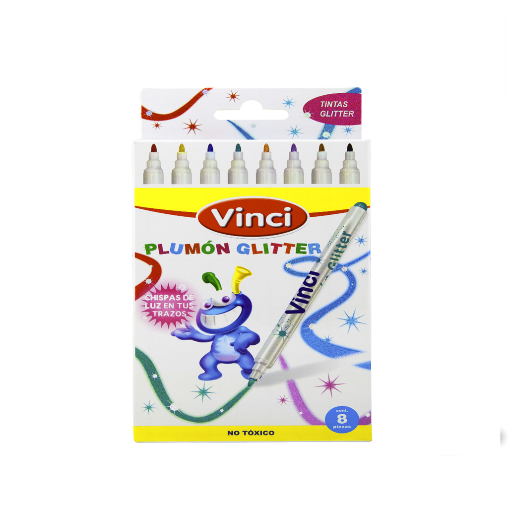 PLUMONES VINCI GLITTER C/8 PZAS