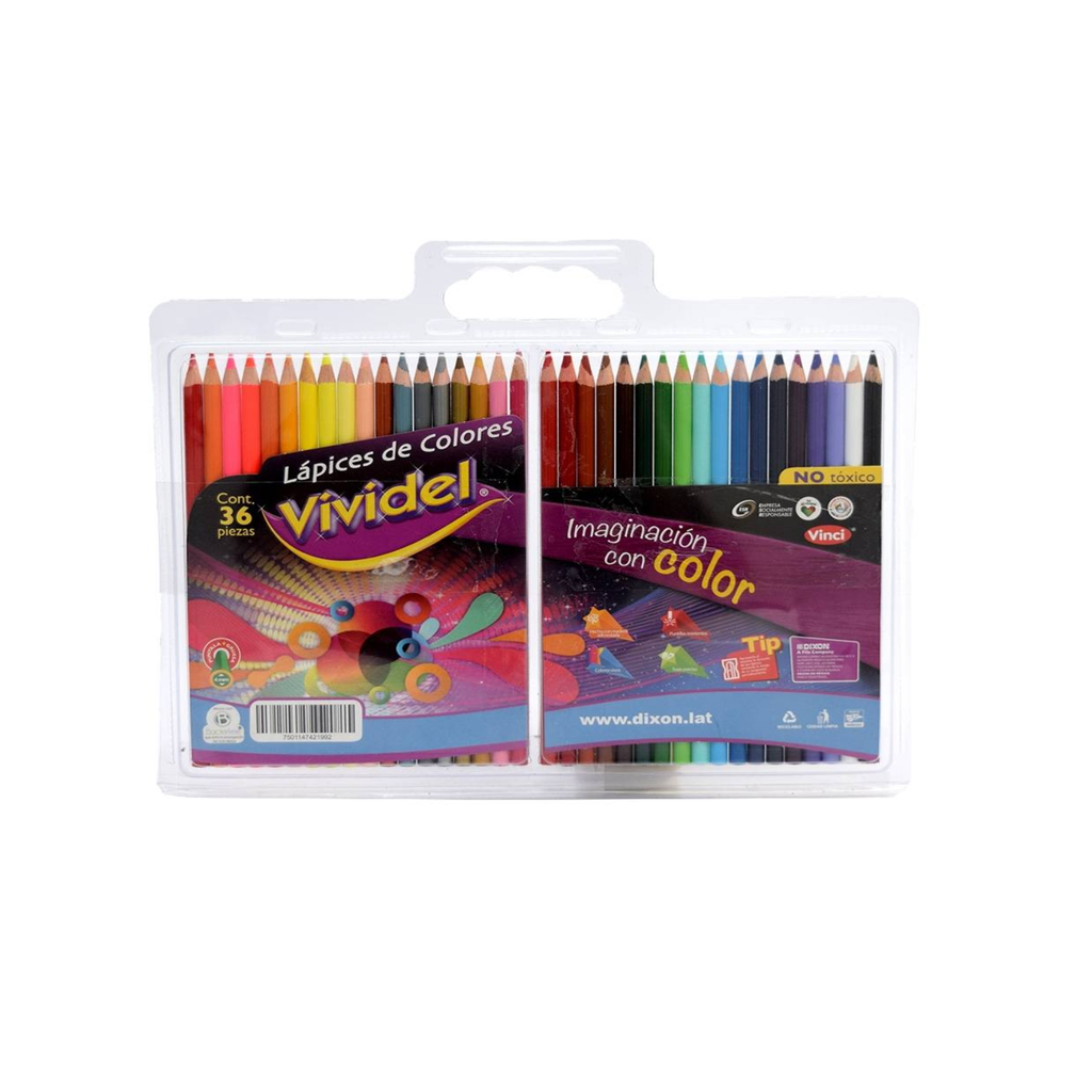 LAPICES DE COLORES TRIANGULARES VIVIDEL C/36 PZA