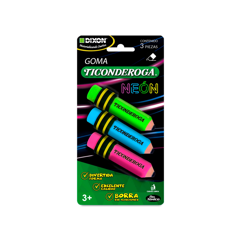 GOMA TICONDEROGA NEON 3 PZ DIXON