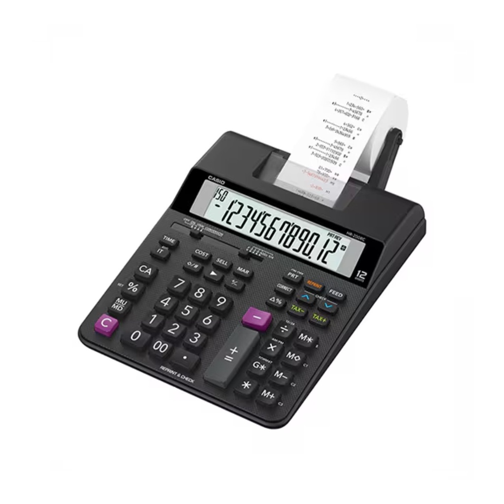 PRINTING CAL/BLACK/HR-200RC CALCULADORA CASIO