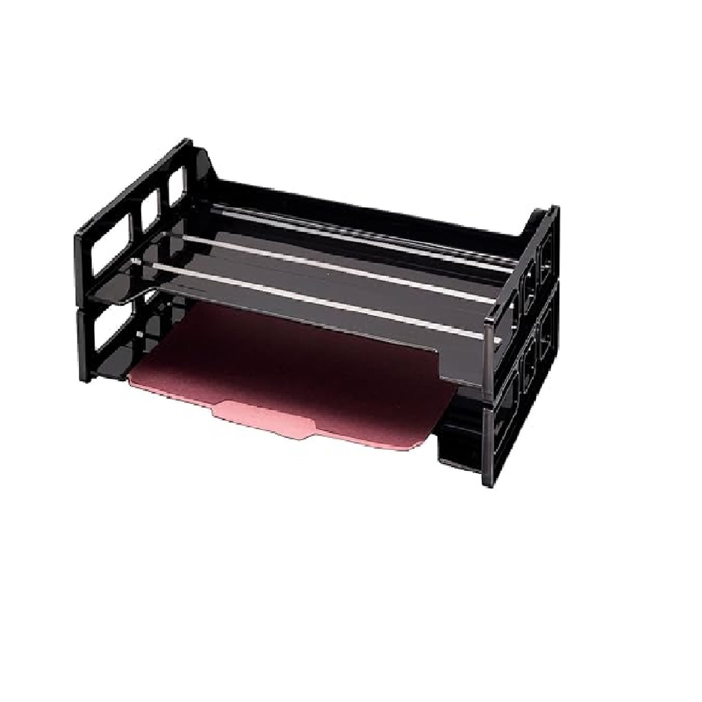 PAPELERA  DE PLASTICO C/2  MOD.26054  NEGRA