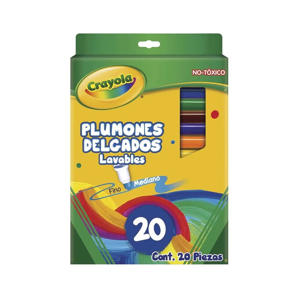 MARCADORES CRAYOLA LAVABLE DELGADO C/20