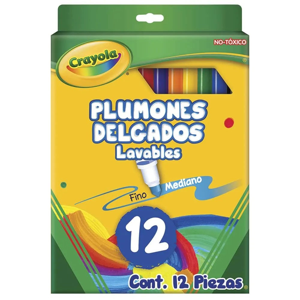 MARCADORES CRAYOLA LAVABLE DELGADO C/12