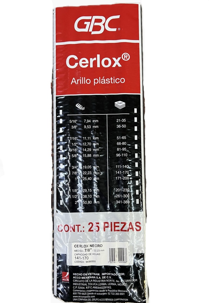 ARILLO P/ENGARGOLAR NEGRA P/180 HJS 7/8