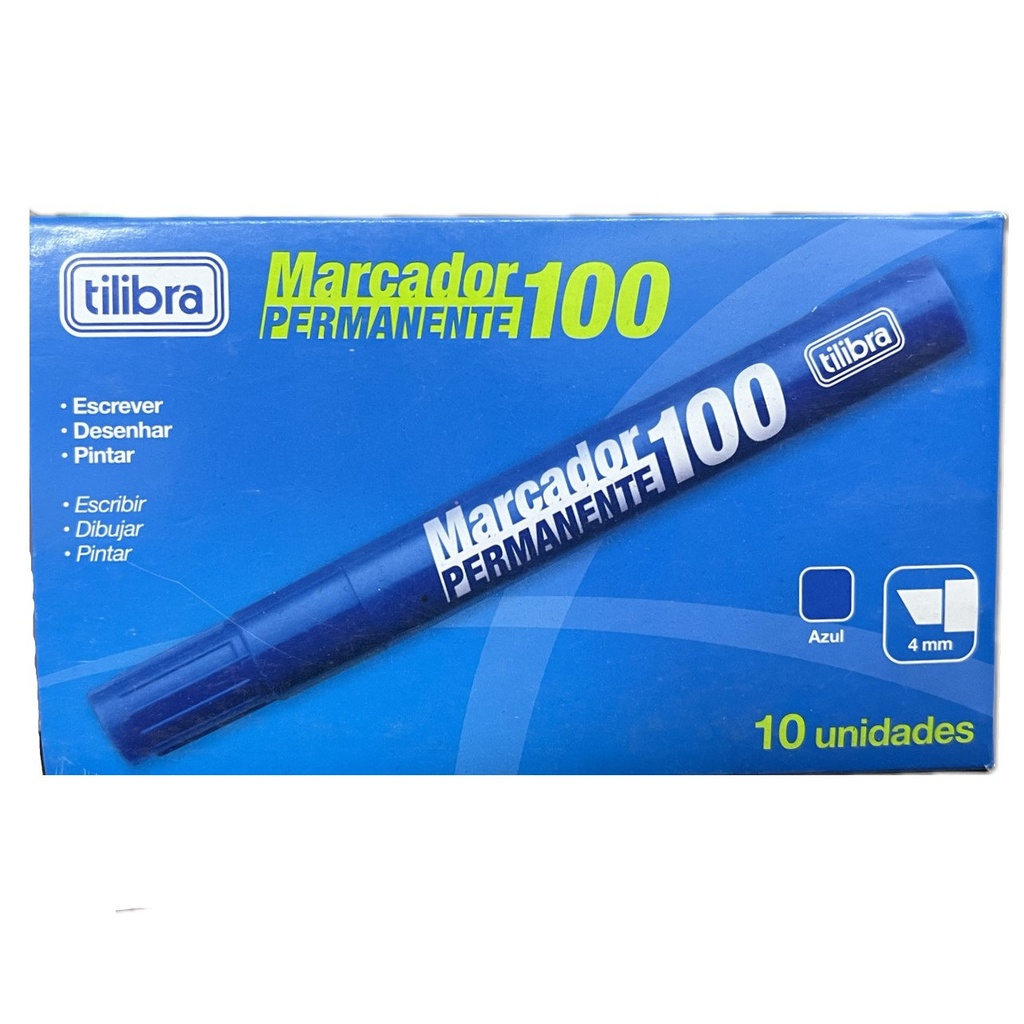 [ACC290556] MARCADOR PERMANENTE TILIBRA 100 AZUL C/10PZAS