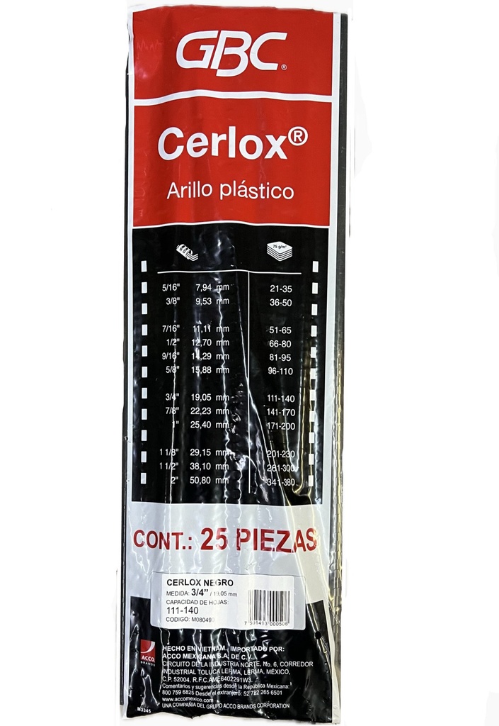 ARILLO P/ENGARGOLAR NEGRA P/155 HJS 3/4 GBC
