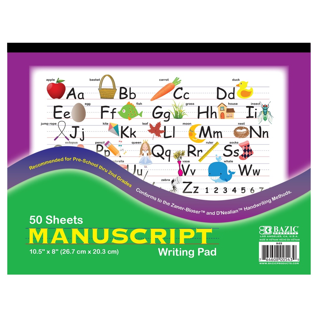 [BAZ543] LIBRO P/TRAZOS BAZIC MANUSCRIPT 50H