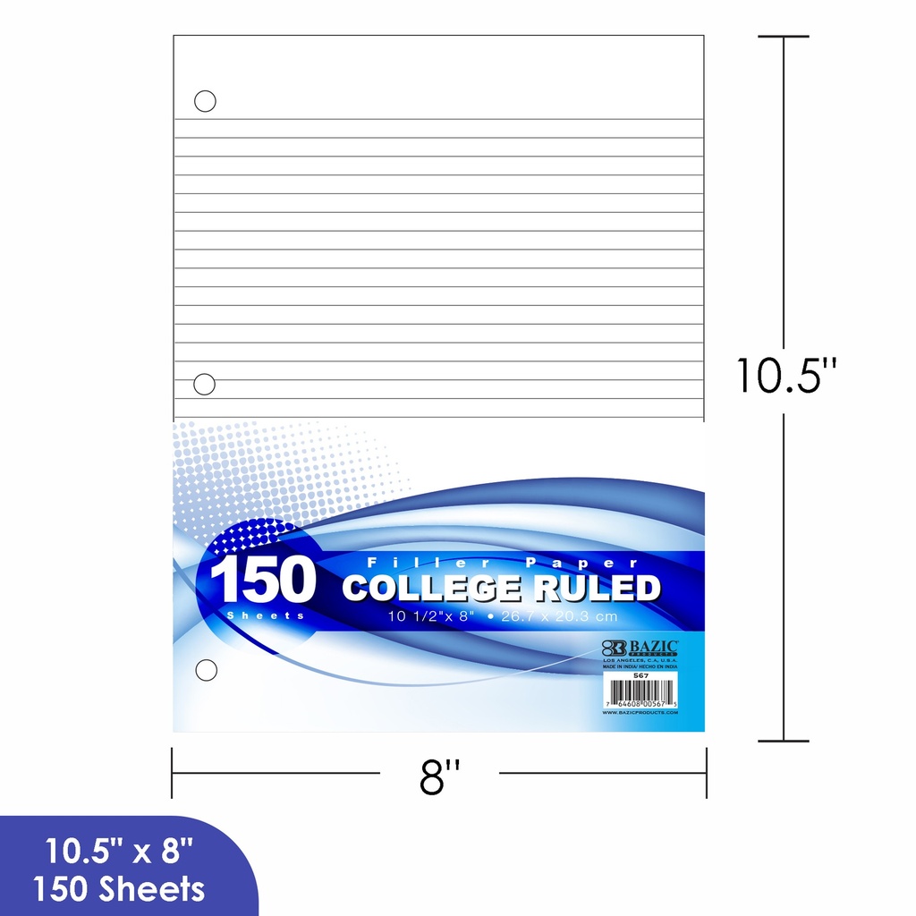REPUESTO P/CARPETA BAZIC C/150H COL.RULE