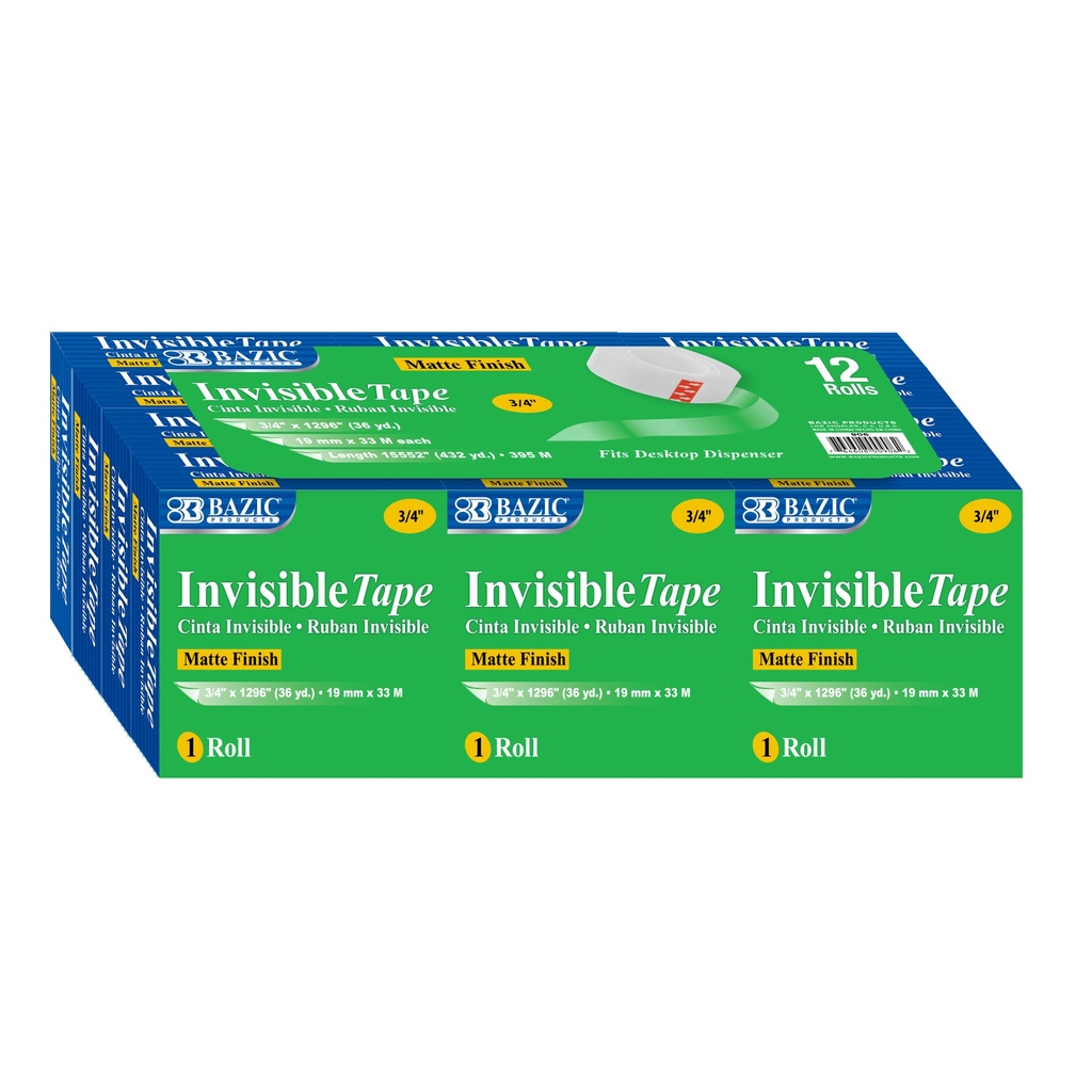 CINTA INVISIBLE BAZIC 3/4X1000'' (19MMX25.4M)