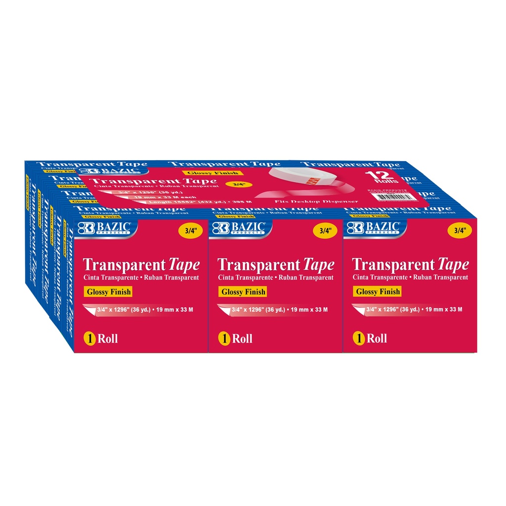 CINTA TRANSP. BAZIC 3/4X1000'' (19MMX33M)