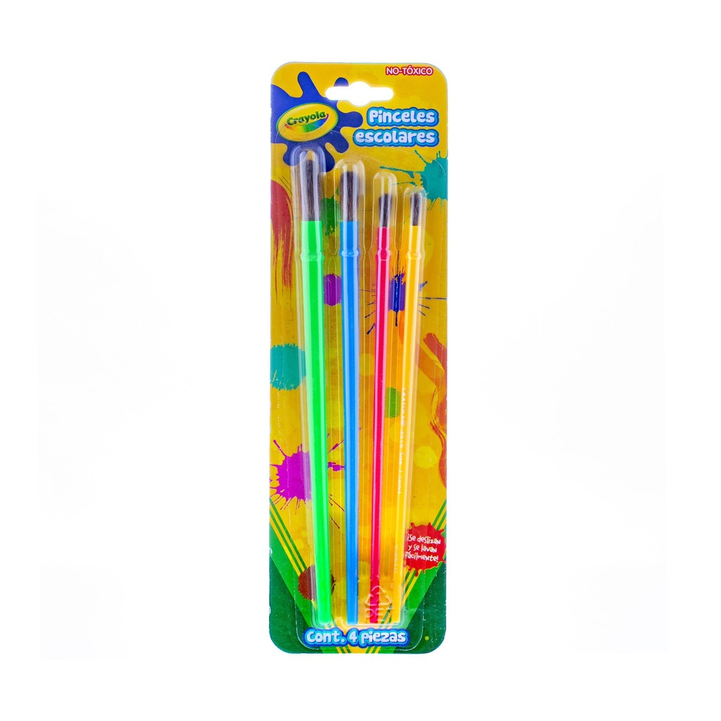 PINCELES CRAYOLA ESCOLARES C/4 PZAS