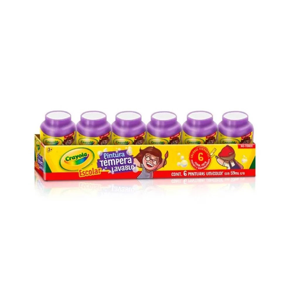 [CYO445940] 6 PINTURA TEMP CRAYOLA  59ML MORADA