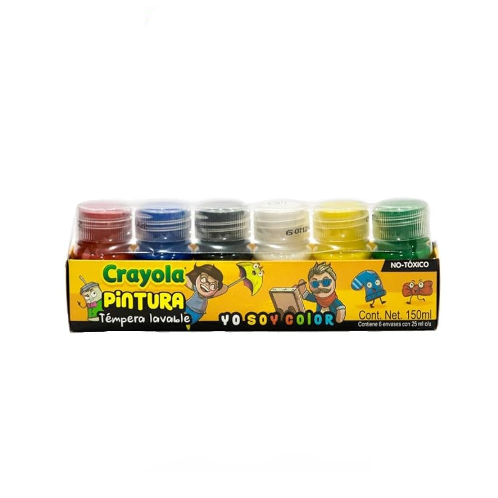 6 PACK TEMPERA CRAYOLA  59ML MULTICOLOR