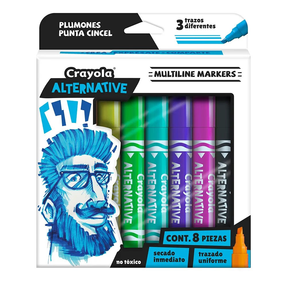 MARCADOR CRAYOLA MULTILINE C/8