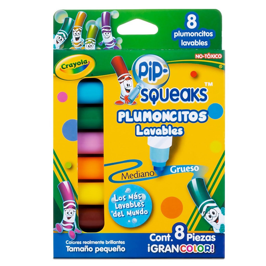 MARCADOR PIP CRAYOLA SQUEAKS C/8PZA