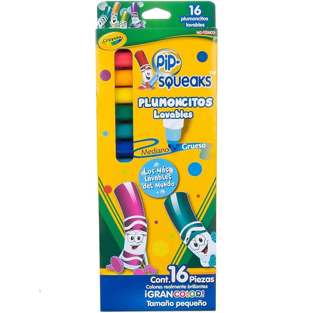 MARCADOR PIP CRAYOLA SQUEAKS C/16PZA
