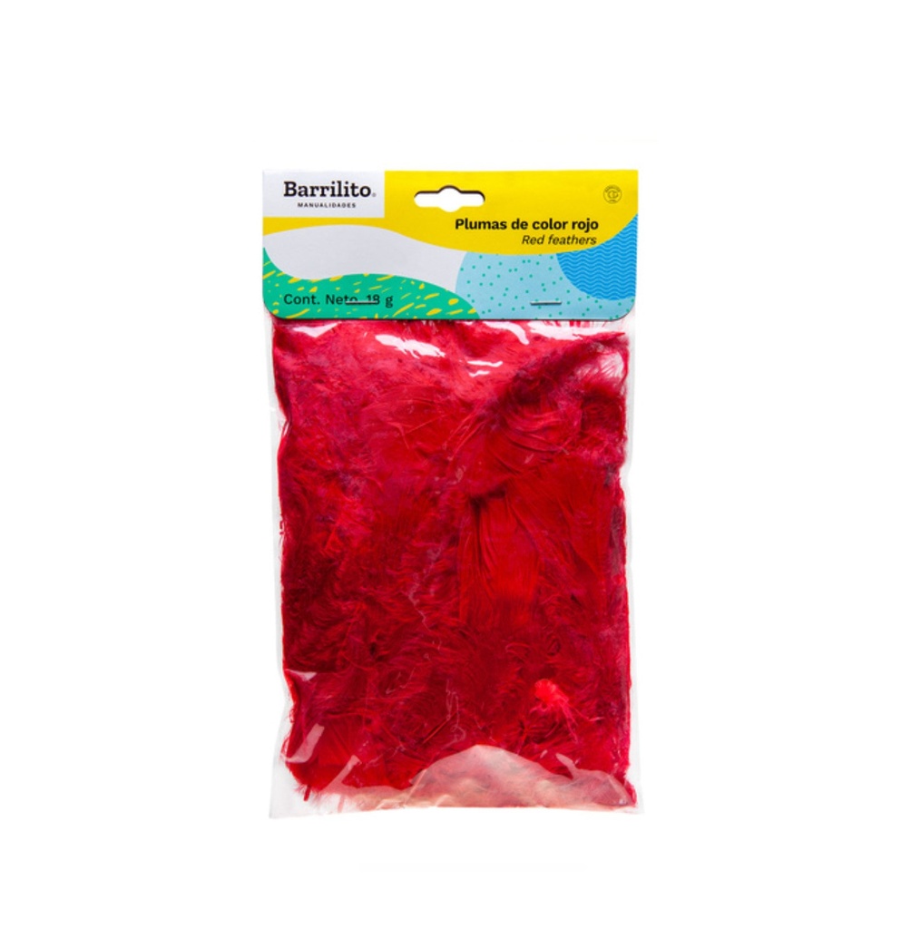 [F142R] Plumas color rojo bol c/18g