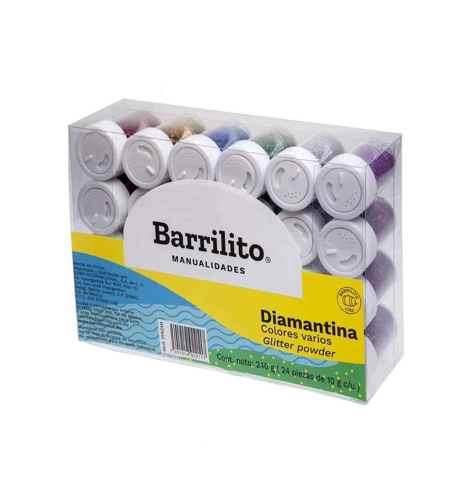 Diamantina colores caja c/24 botes