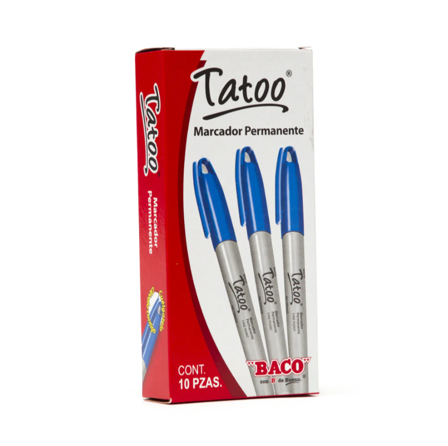 MARCADOR PERMANENTE BACO TATOO AZUL pz