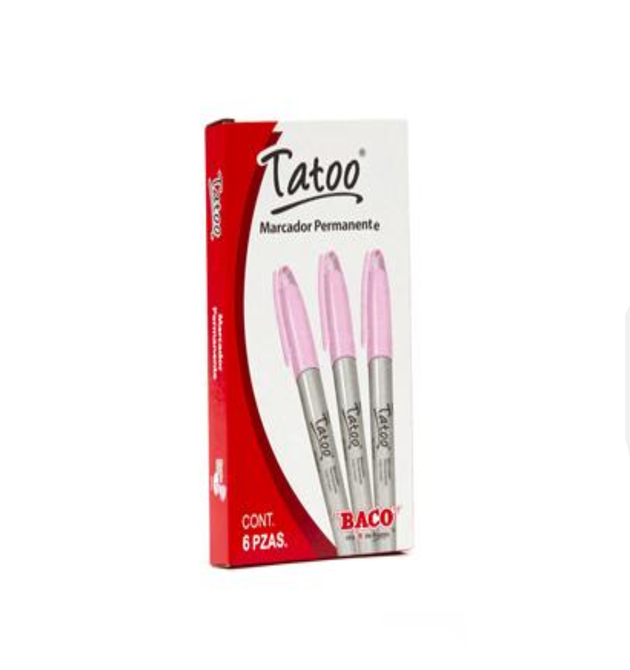 MARCADOR PERMANENTE BACO TATOO ROSA pz