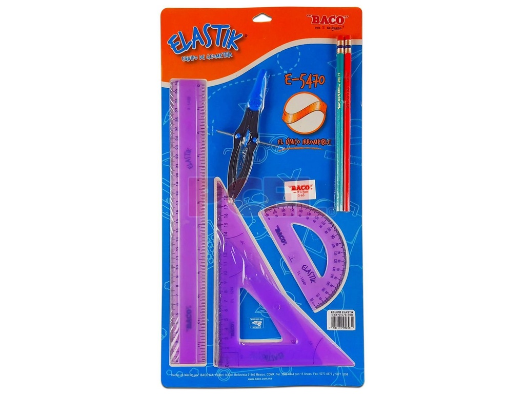 GEOMETRIA BACO E-5470 ELASTIK C/COMPAS C-600