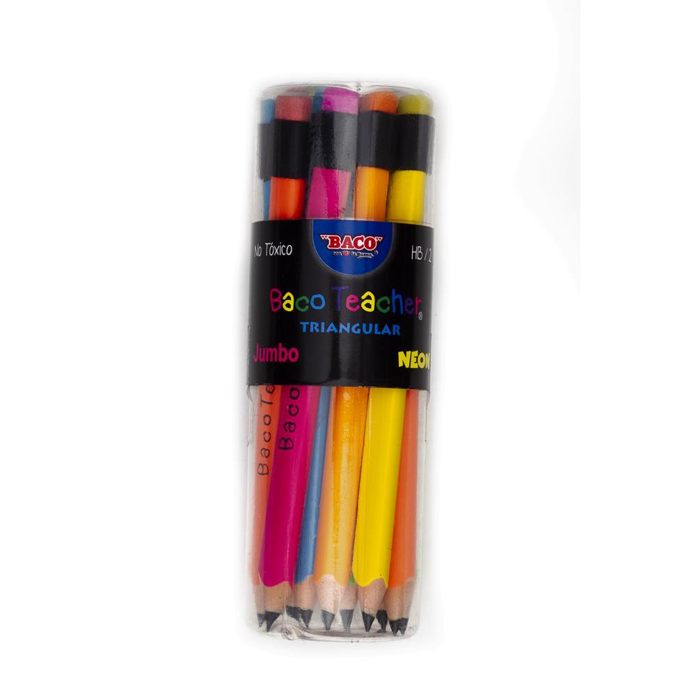 LAPIZ BACOTEACHER NEON JUMBO BOTE C/12