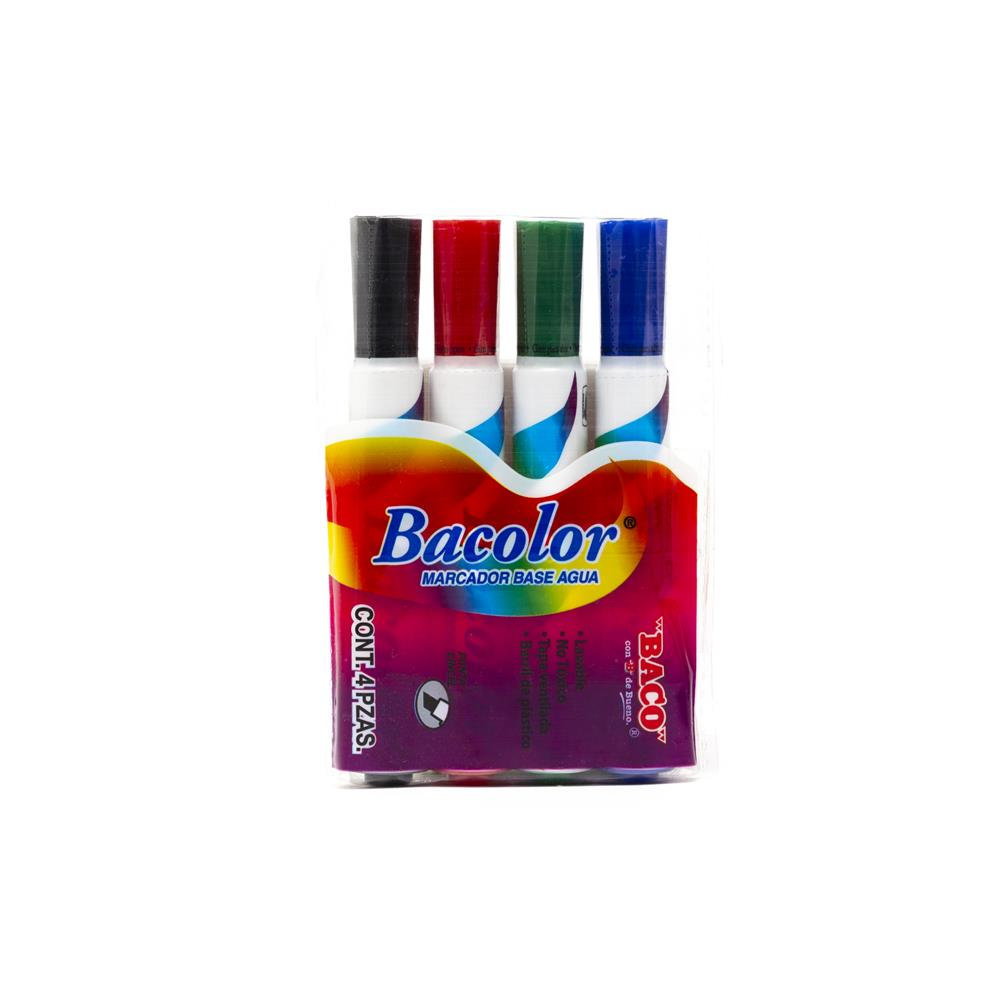 [BCO50304] MARCADOR BACOLOR ESTUCHE C/4 PZA