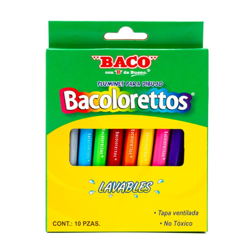 [7501174951592] MARCADOR BACOLORETTOS PLEG  C/10 PZA