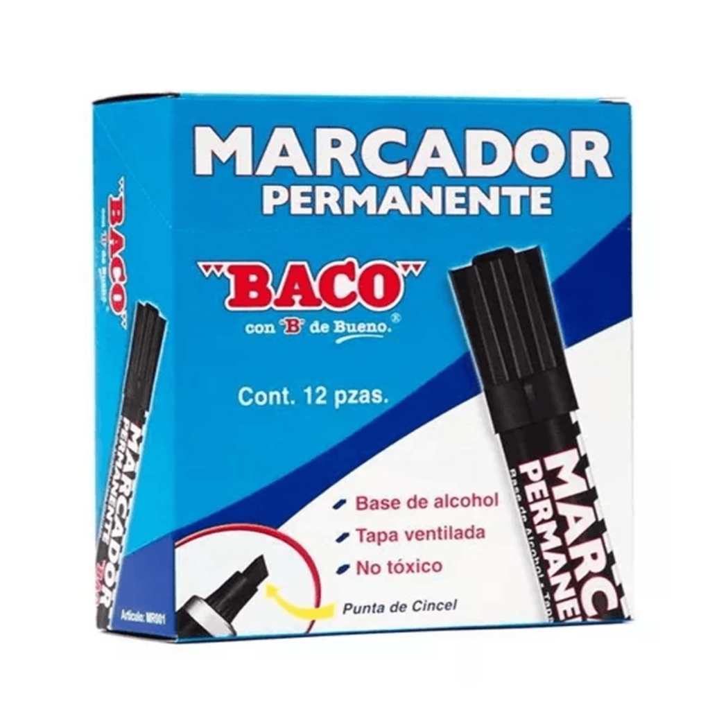 MARCADOR PERMANENTE BACO NEGRO