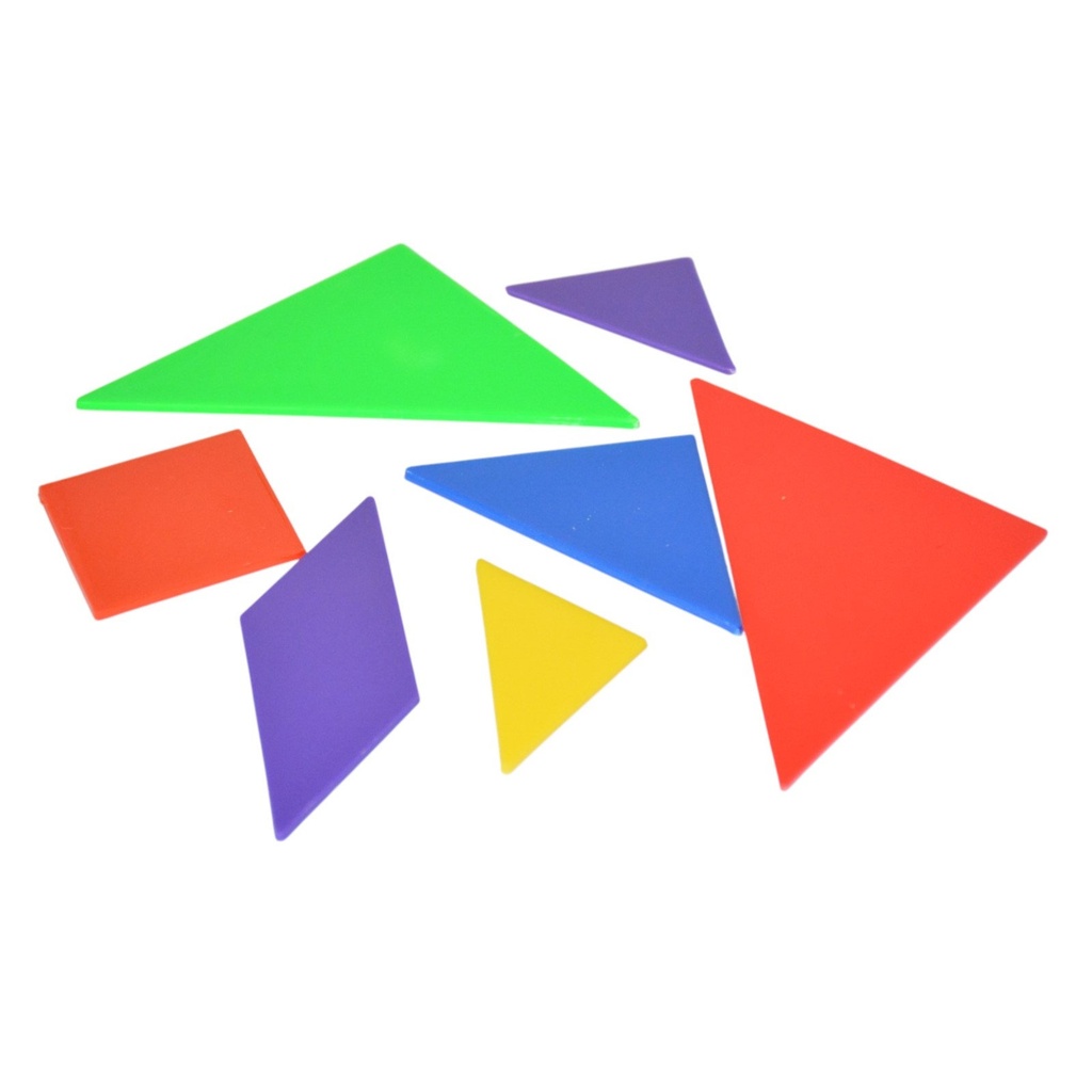 JUEGO TANGRAM PLASTICO CHICO 10.5X10.5CM C/7 PZS