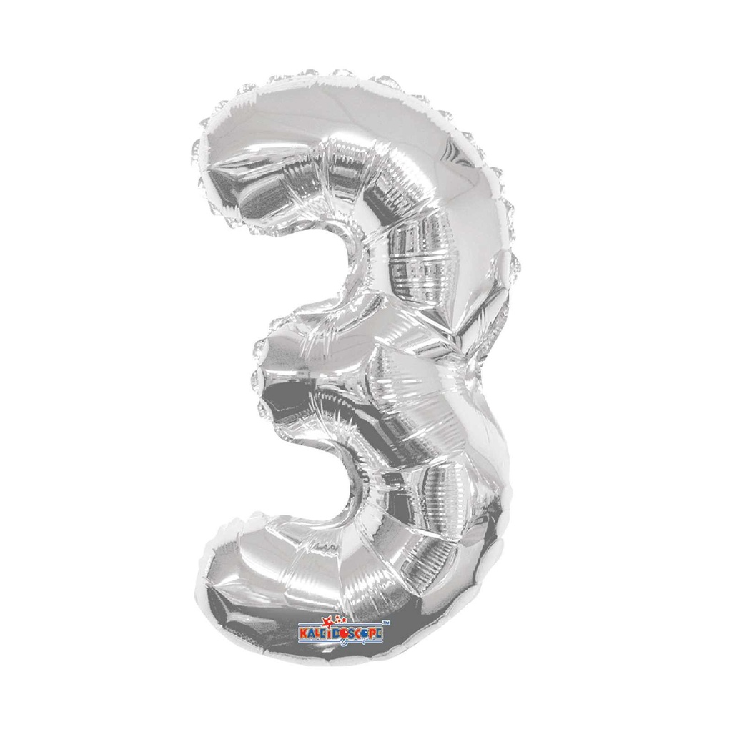 14 NUMERO #3 PLATA  MINI SHAPE