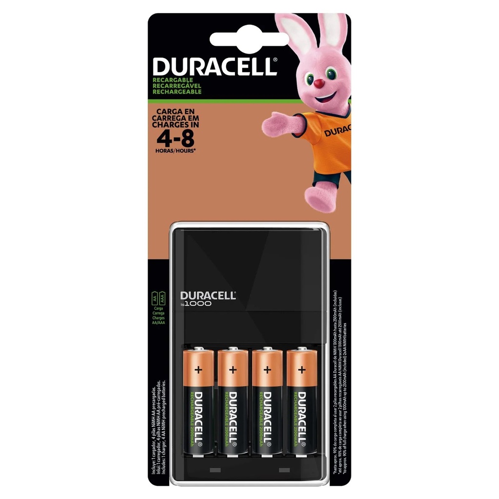 [DURCAR-5001068] CARGADOR DURACELL C/4 PILAS AA