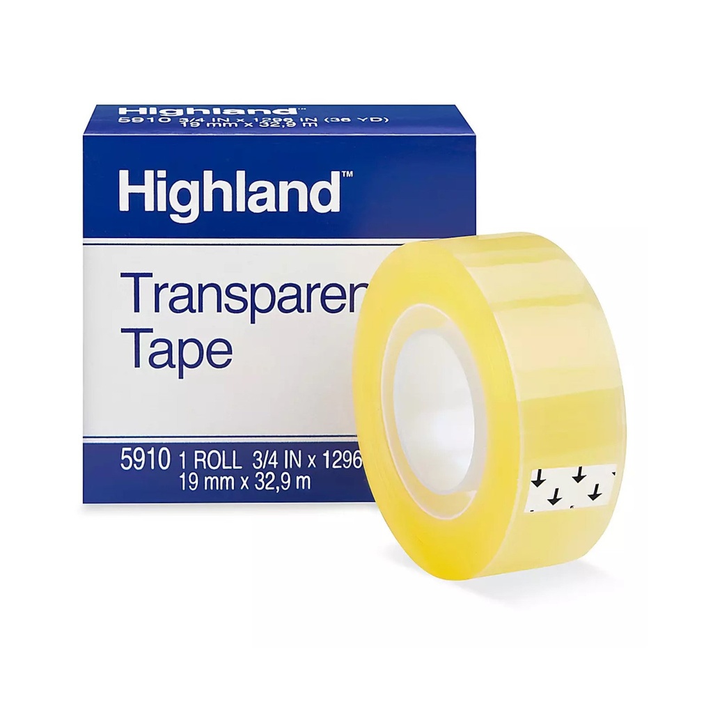 CINTA TRANSPARENT HIGHLAND 3/4X1296IN 5910