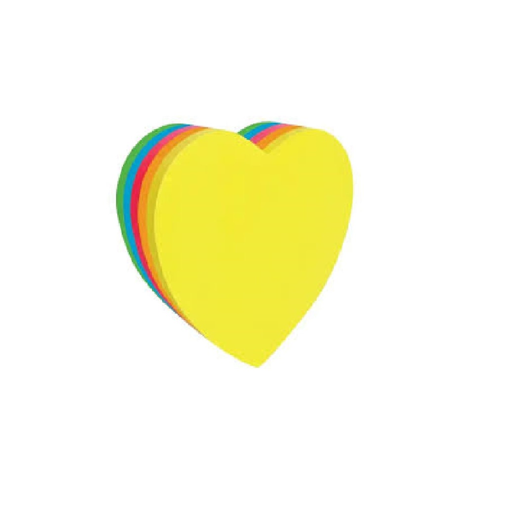 POST IT MAE CORAZON NEON 5 COLORES 250H 64X67MM