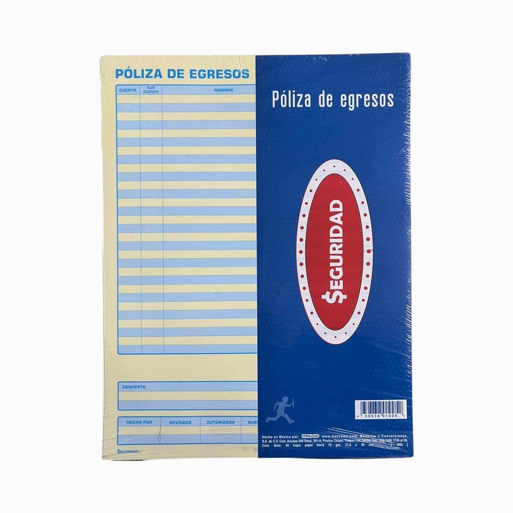 POLIZA DE EGRESOS SEGURIDAD 50HJS MAYCO