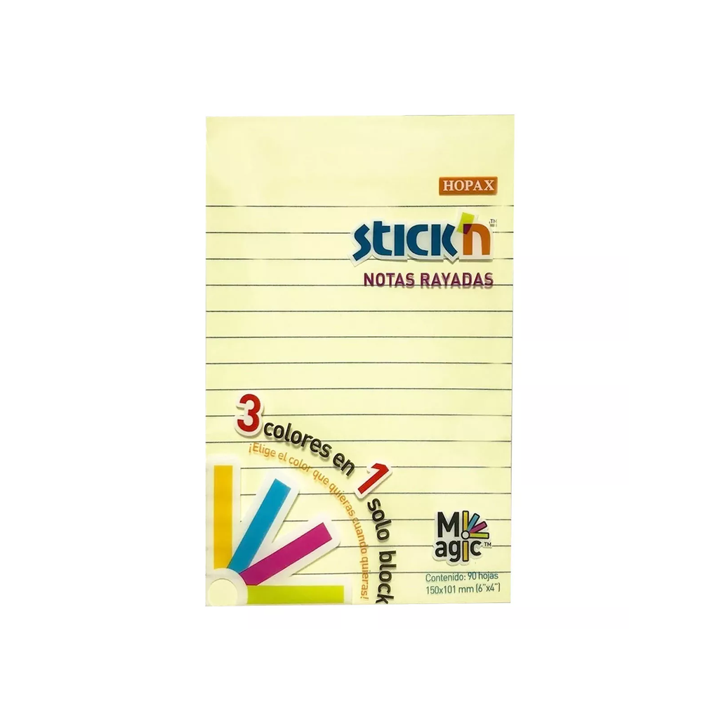 POST IT MAE 3 COLORES PASTEL RAYA SET C/90 HOJAS