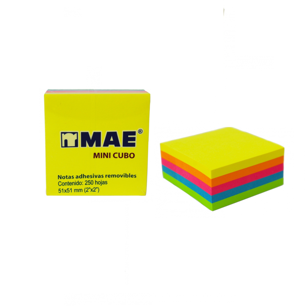 [4712759901014] POST IT MAE MINI CUBO NEON 5 COL. 250H