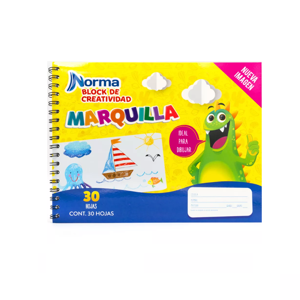 CUADERNO NORMA 581119 BLOCK MARQUILLA PARADIBUJO BLANCO