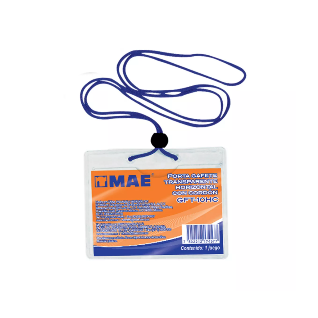 [7502212174515] GAFETE MAE TRANSP. HORIZONTAL C/CORDON GFT-10HC C/50