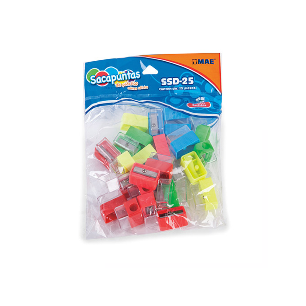 SACAPUNTAS MAE PLASTICO C/DEPOSITO C/25PZA