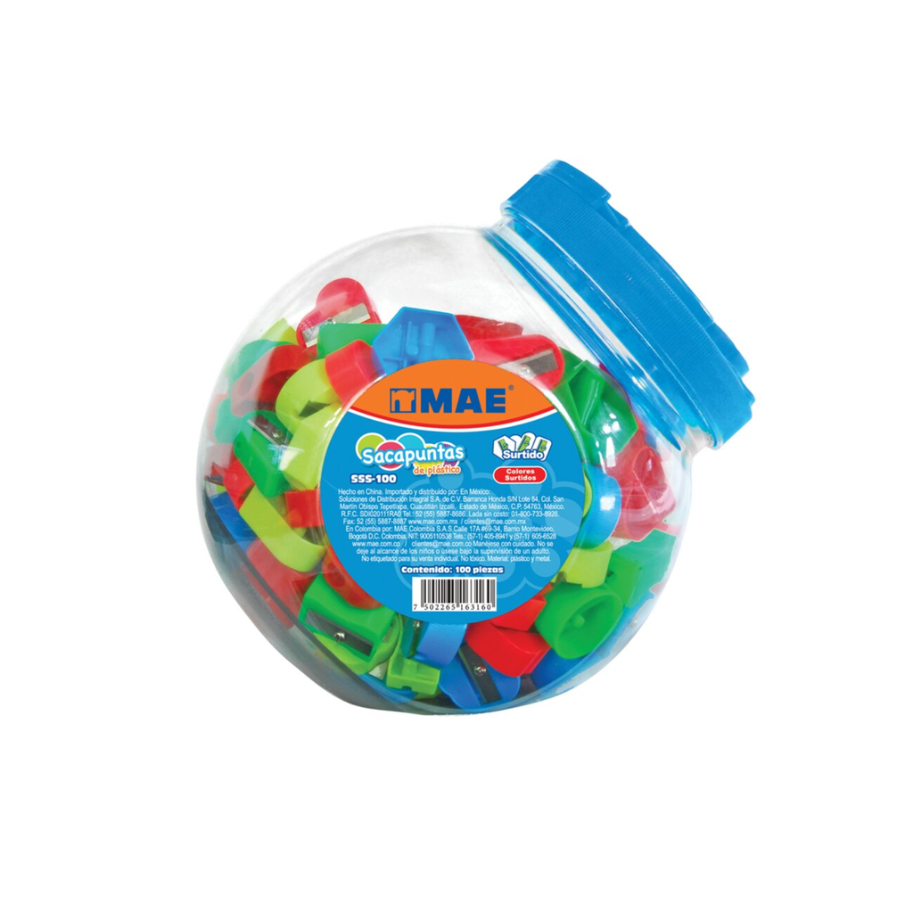 SACAPUNTAS MAE PLASTICO C/100 FIG. SURTIDAS