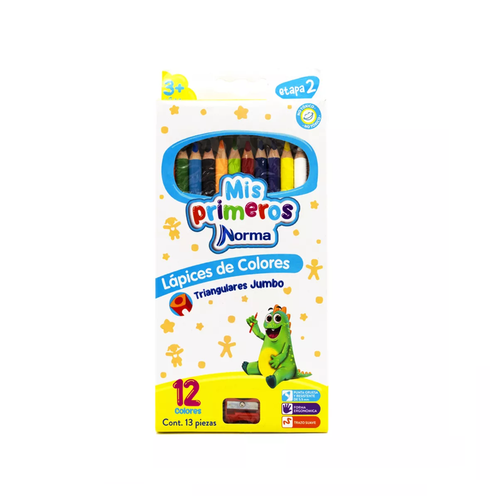 [CAR545642] COLORES NORMA TRIANGULARES GIGANTES C/12 PZAS