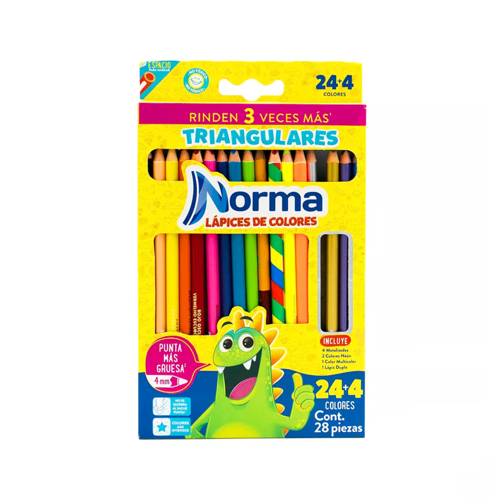 LAPICES DE COLORES NORMA TRIANGULARES PLUS C/24